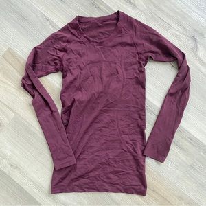 Maroon/eggplant swiftly tech long sleeve 4